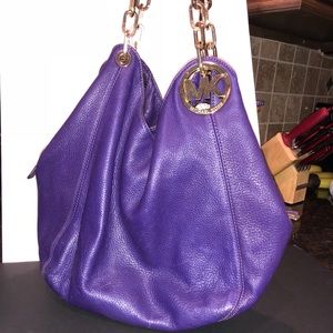 Purple leather Michael Kors purse